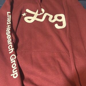 Lrg Maroon Hoodie with Cream Logo